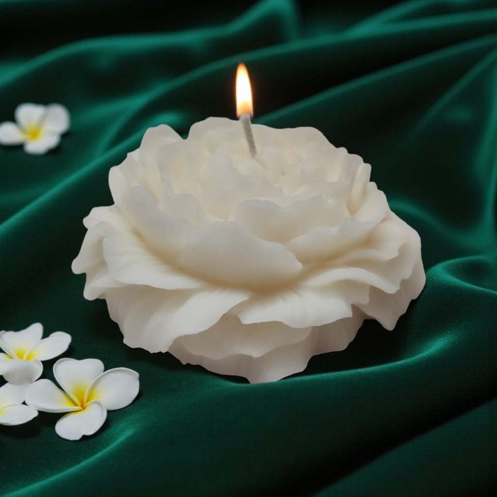 Scented White Rose Candle with Jasmine Fragrance