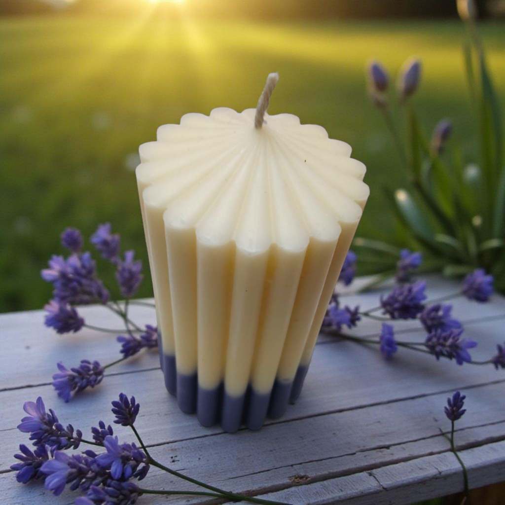 Scented Pillar Candle (Dark Rose & Lavender) - Image 2